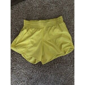 Lululemon Hotty Hot Short 4 inch Yellow  See Measurements Approx Size 4
